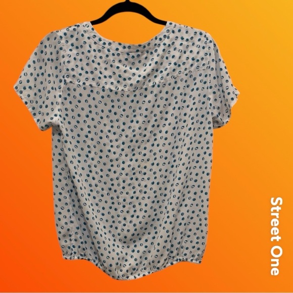 White and Green Polka Dot Women's Top - Picture 10 of 11